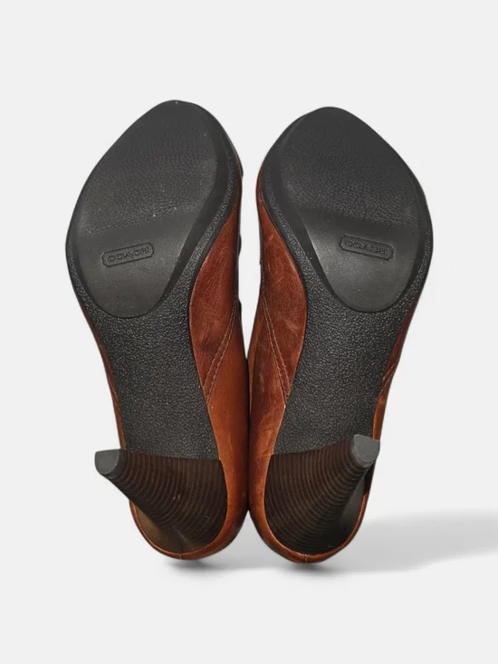 Coach Leather Ankle Booties with Strap Accent - Picture 4 of 4